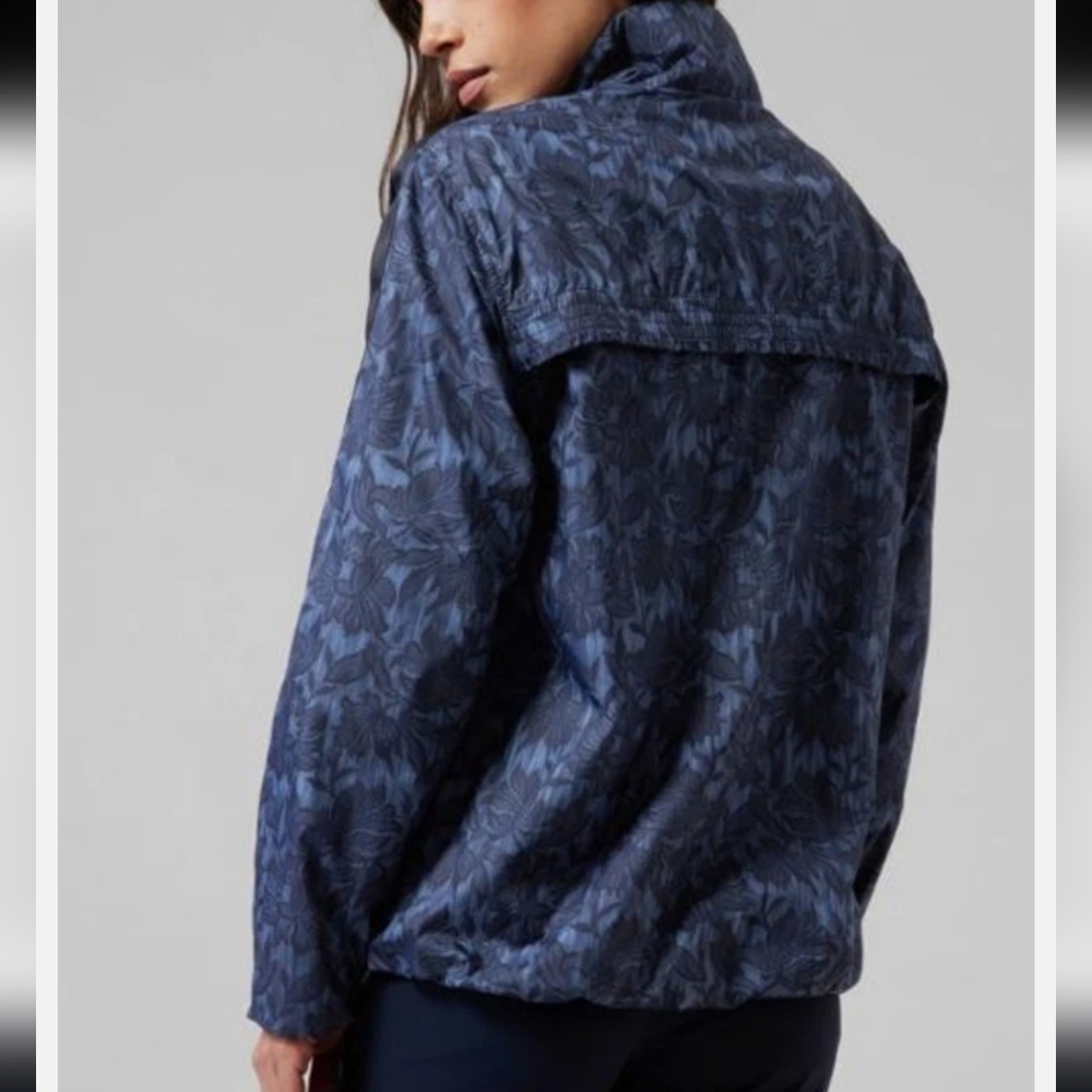 Athleta Navy Patterned Utility Jacket - image 5
